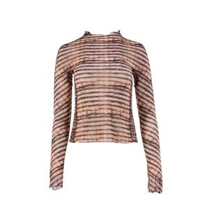 KNWLS Long Sleeve Mesh Top Sheer Size Small